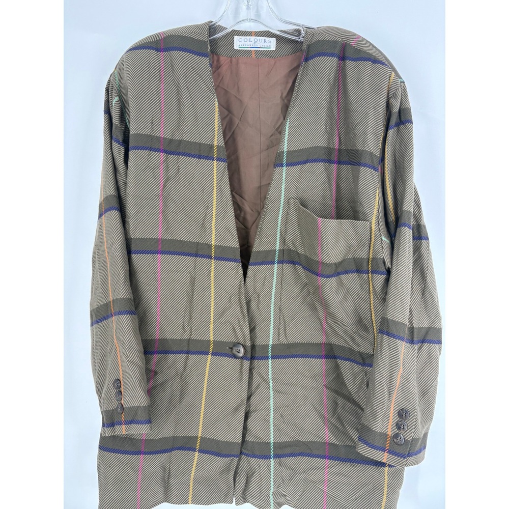 Colours by Alexander Julian Men's Vintage Plaid Blazer Jacket